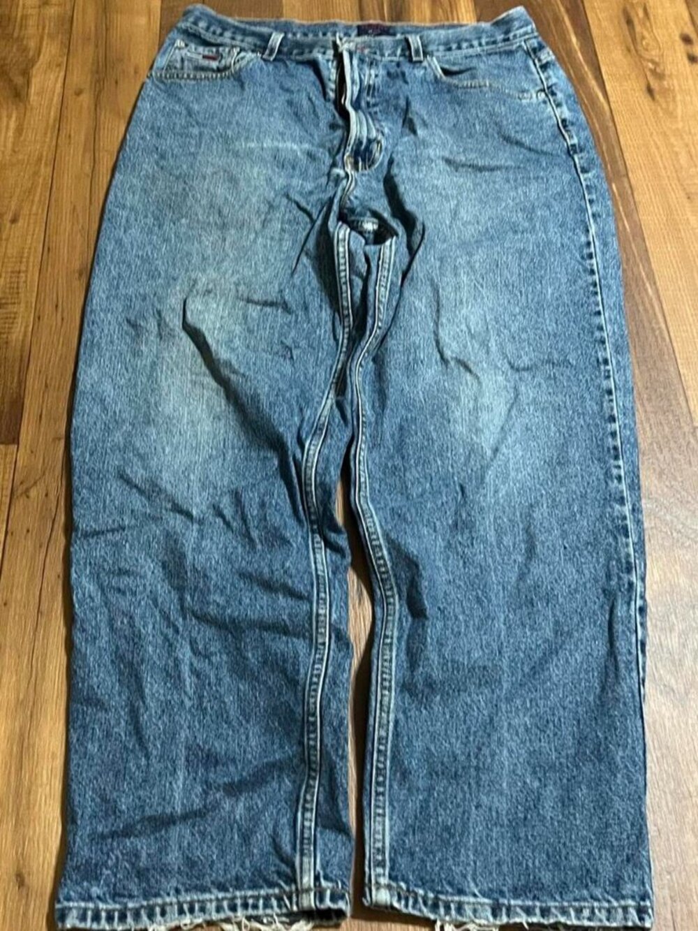 Vintage Tommy Hilfiger Jeans Mens 33x27 Blue Denim Relaxed Fit Straight Leg Y2K